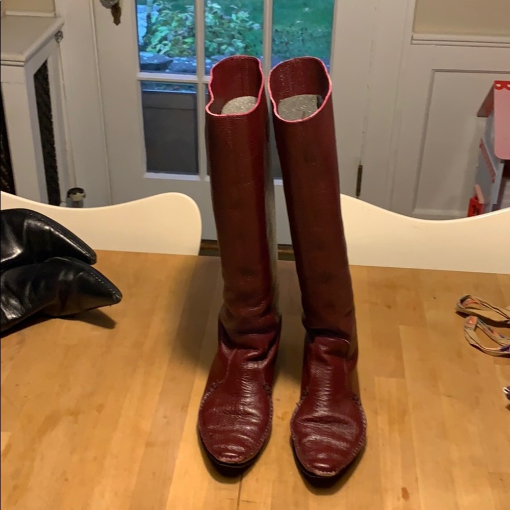 Ox look red loafer boots 7.5